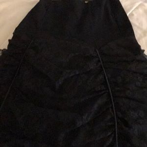 Necessary evil women’s sz s long black lace dress/skirt w side zipper